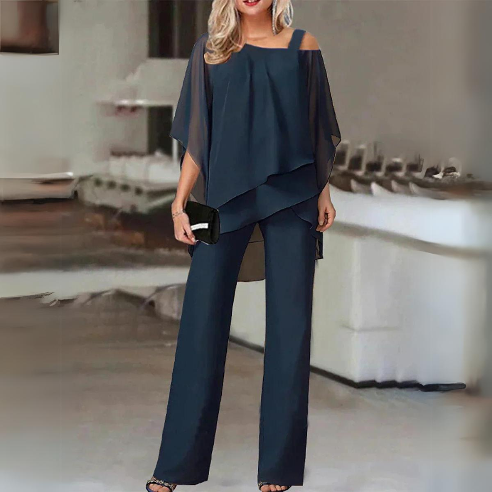 Kobiety Zestaw Dwuczęściowy | Elegancka Bluzka i Spodnie 0