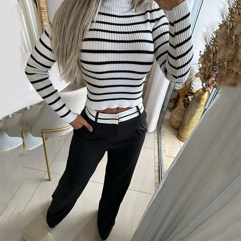 Kobiety Zestaw Dwuczęściowy | Elegancki Top i Spodnie 0