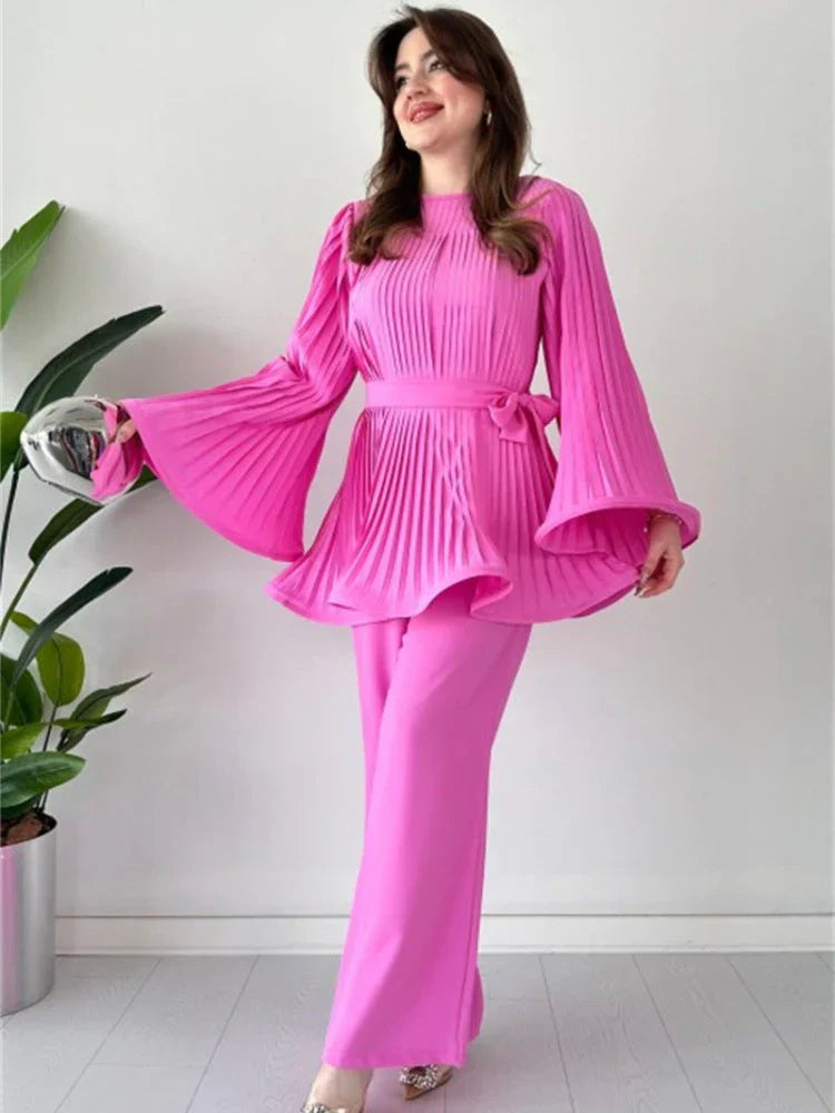Kobiety Zestaw z Plisami | Elegancki Styl 5