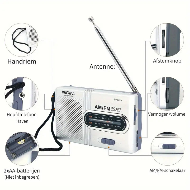 Kompaktowe Radio AM/FM | Przenośne, Stereo, Zasilanie Bateryjne 2