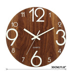 Luminous Wall Clock Zegar Ścienny | Cichy Kwarcowy, Drewniany, Podświetlane Wskazówki 3