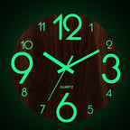 Luminous Wall Clock Zegar Ścienny | Cichy Kwarcowy, Drewniany, Podświetlane Wskazówki 6