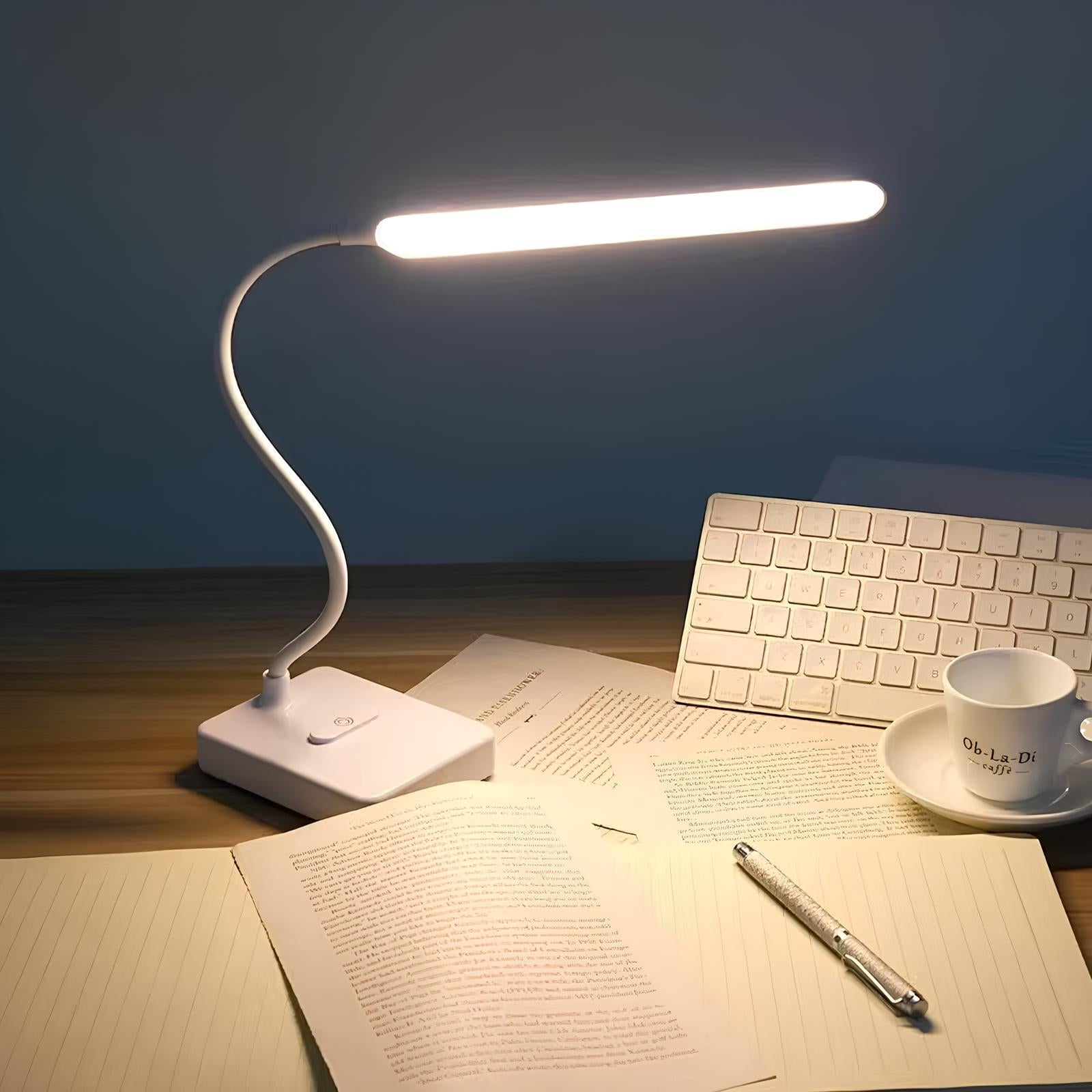 LumoFlex Lampka Biurkowa LED | Elastyczne Ramię, Regulowane Światło 3