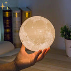 LunaGlow Lampka Księżycowa | 16 Kolorów, Pilot, Drewniany Stojak 1