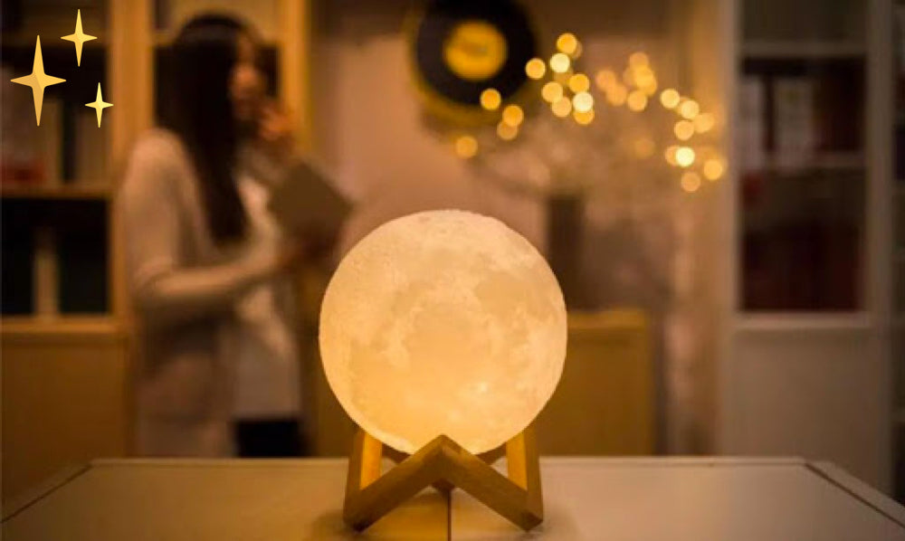 LunaGlow Lampka Księżycowa | 16 Kolorów, Pilot, Drewniany Stojak 3