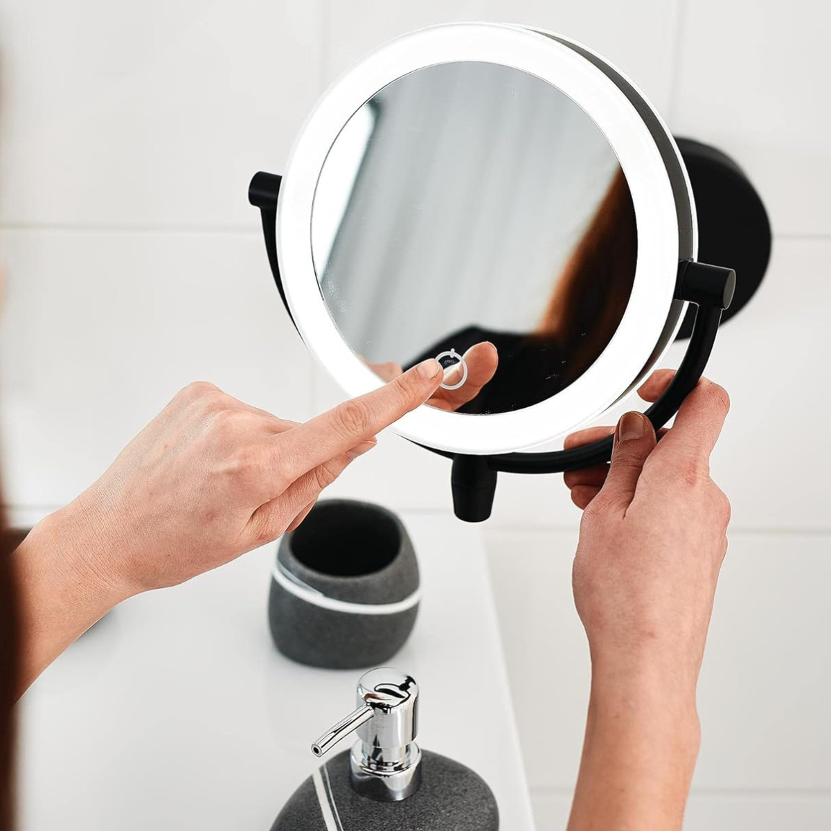 Luna Lusterko do Makijażu LED | Regulowana Jasność, Powiększenie 3x 2