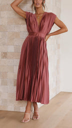 Maria Sukienka Maxi | Plisowana, Elegancka na Wesele 2