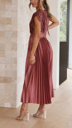 Maria Sukienka Maxi | Plisowana, Elegancka na Wesele 3