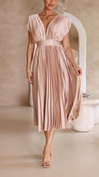 Maria Sukienka Maxi | Plisowana, Elegancka na Wesele 5