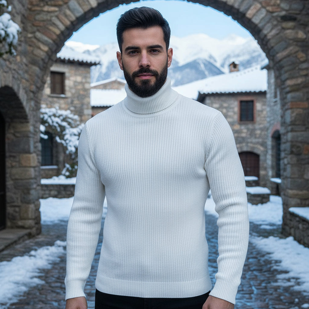 Miękka Bluza Męska Z Wysokim Kołnierzem - Klasyczny Krój, Komfortowa i Stylowa, Idealna Na Jesień/Zimę - 13