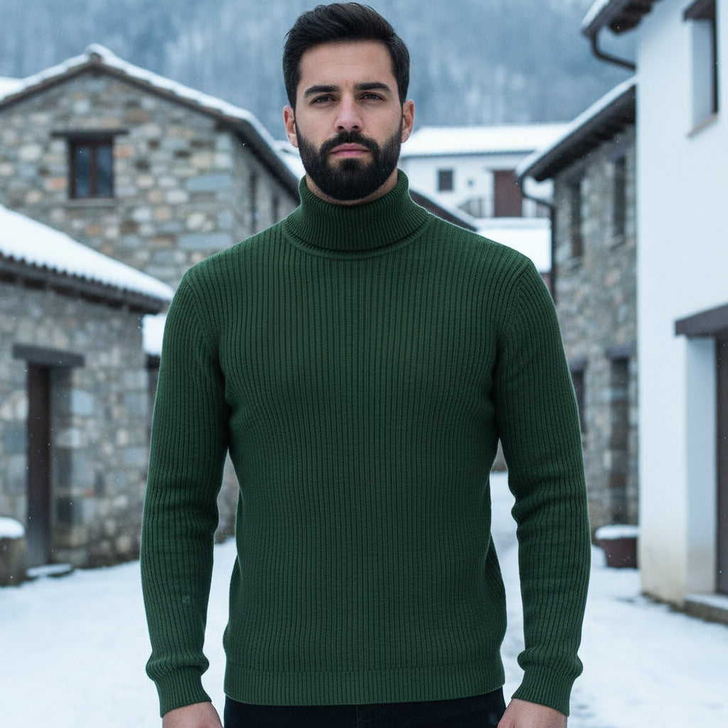 Miękka Bluza Męska Z Wysokim Kołnierzem - Klasyczny Krój, Komfortowa i Stylowa, Idealna Na Jesień/Zimę - 7
