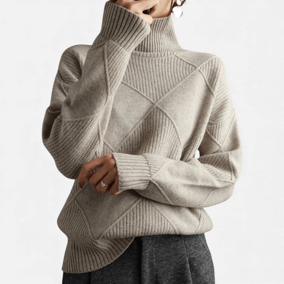 Mika Women's Sweater | Soft Knit with Turtleneck, Casual Stylish 1