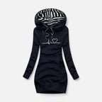 Mira Women's Hoodie Dress | Soft Cotton Blend, Heart Print 0