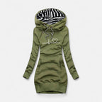 Mira Women's Hoodie Dress | Soft Cotton Blend, Heart Print 2