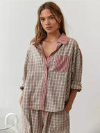 Natalia Women's Set | Classic Check Two-Piece Suit, Casual 0