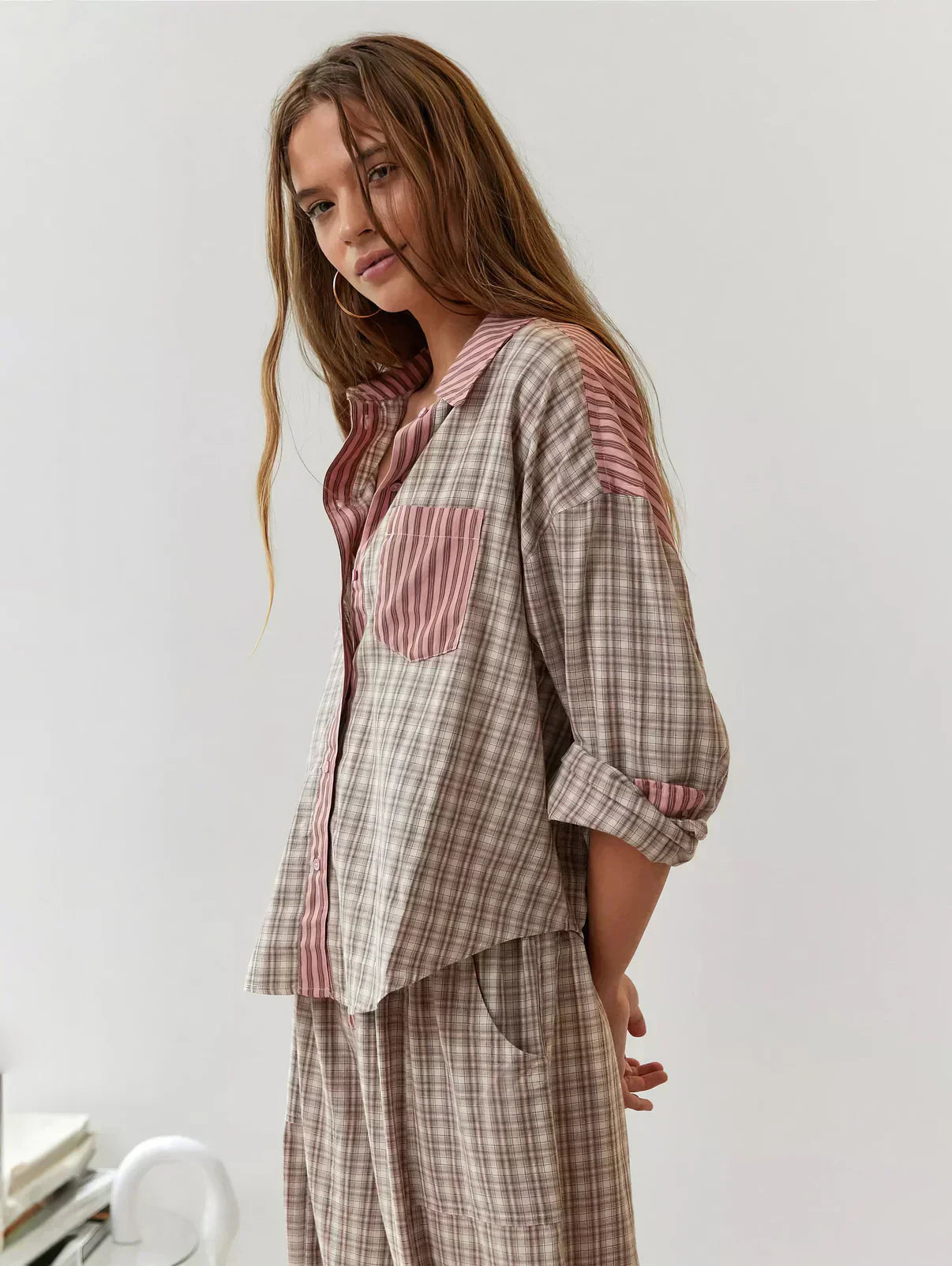 Natalia Women's Set | Classic Check Two-Piece Suit, Casual 1