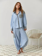 Natalia Women's Set | Classic Check Two-Piece Suit, Casual 7