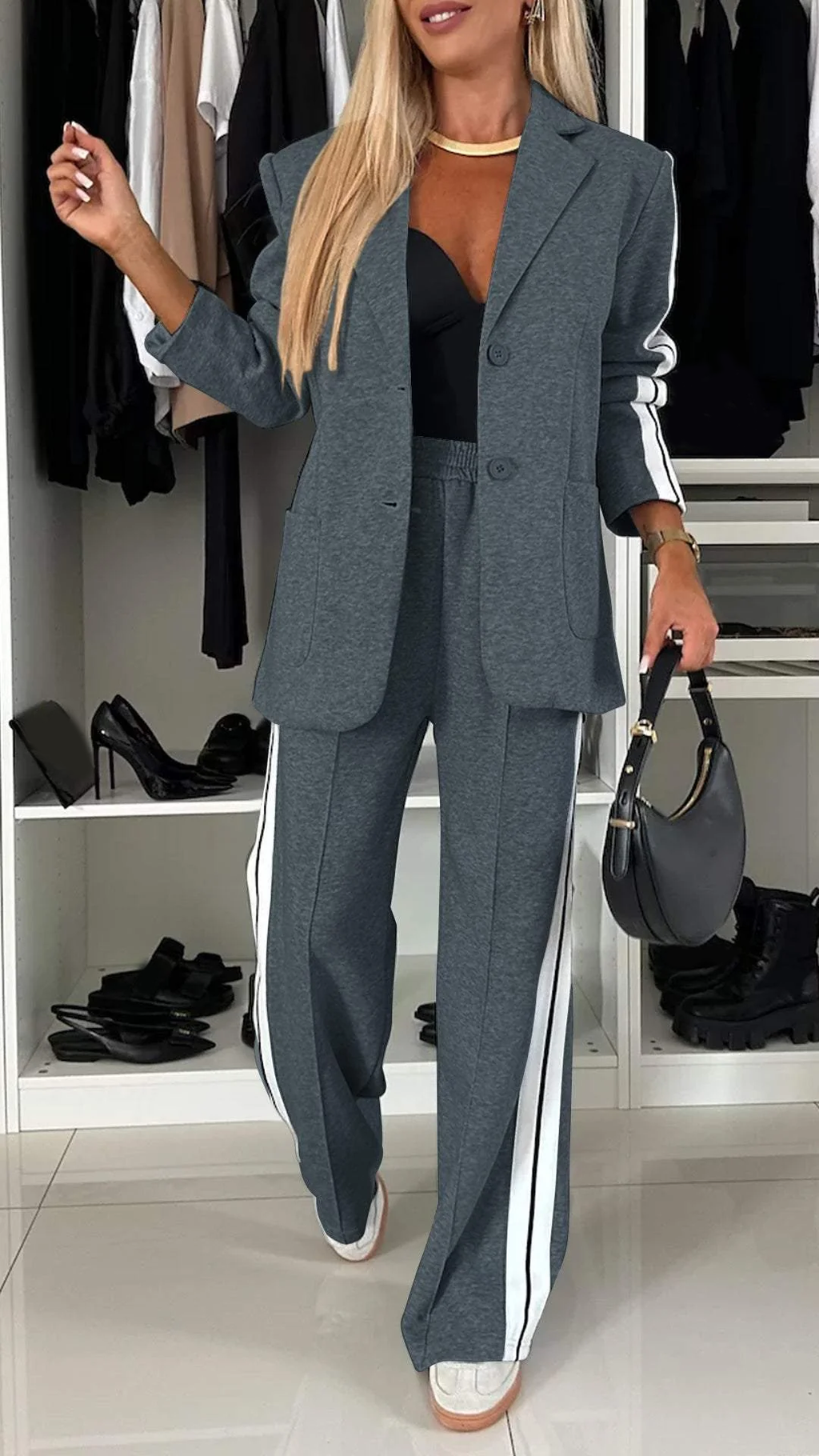 Nowoczesne Damskie Athleisure | Wygodny Zestaw z Paskami 4