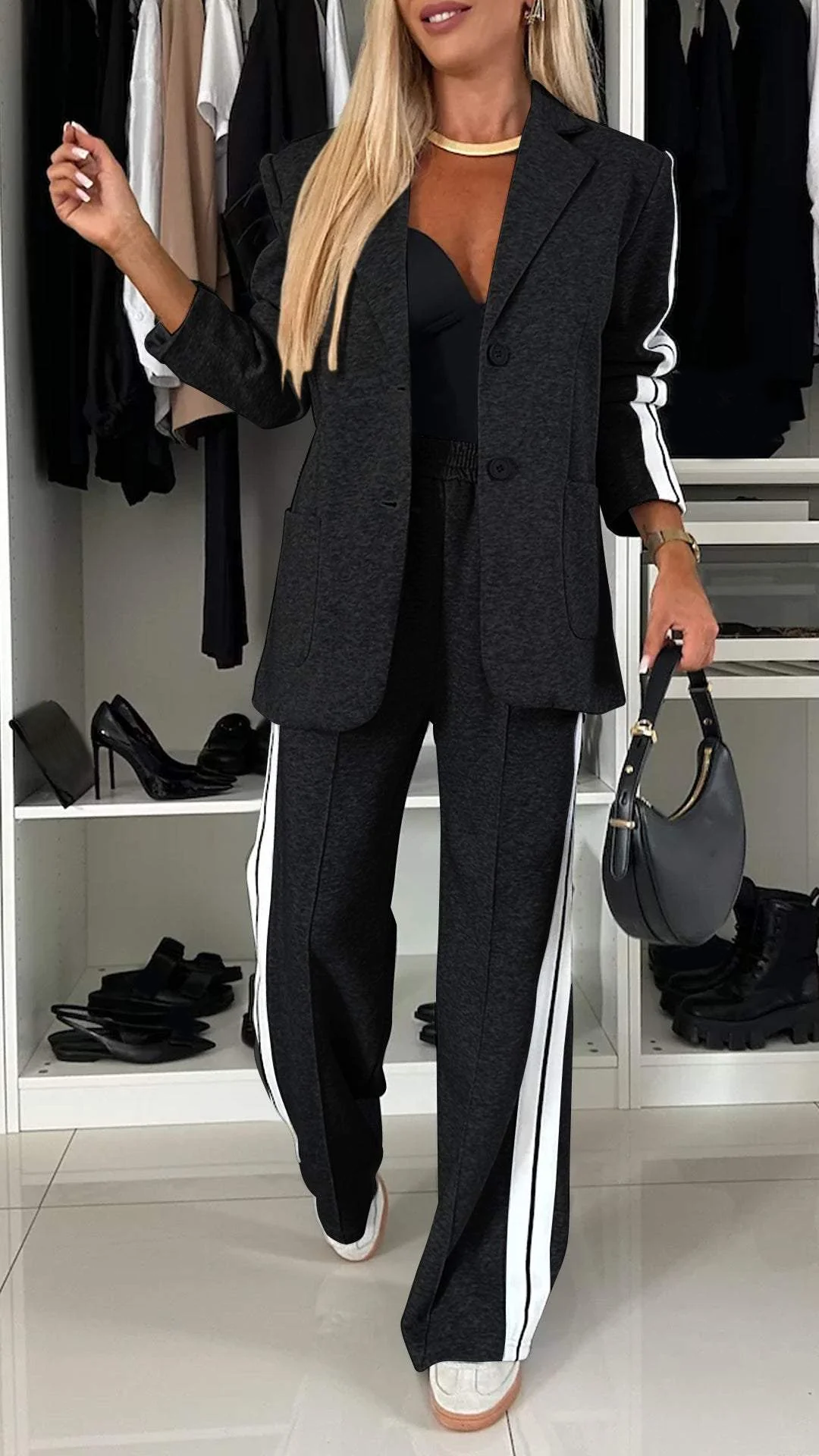Nowoczesne Damskie Athleisure | Wygodny Zestaw z Paskami 5