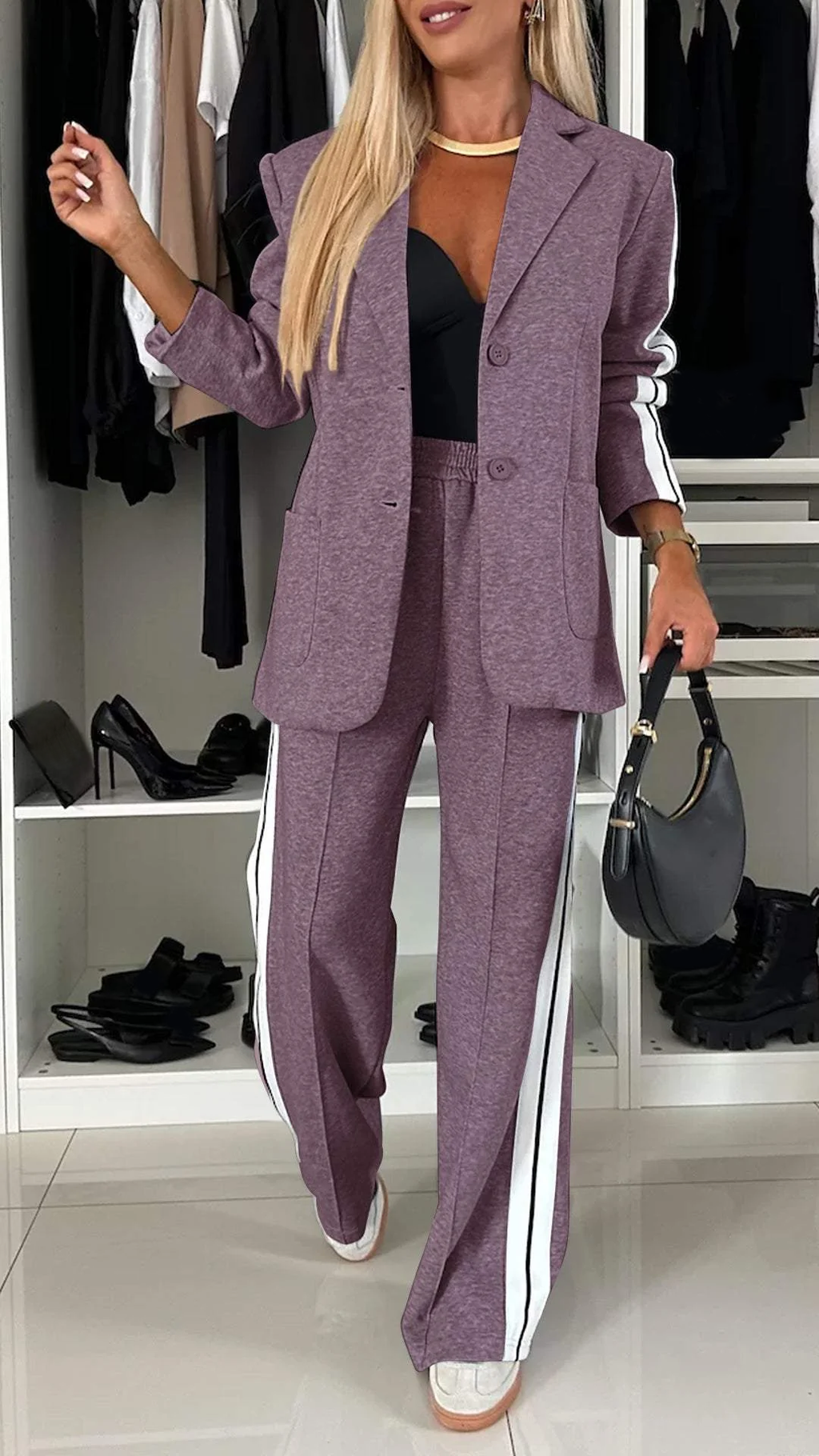 Nowoczesne Damskie Athleisure | Wygodny Zestaw z Paskami 7