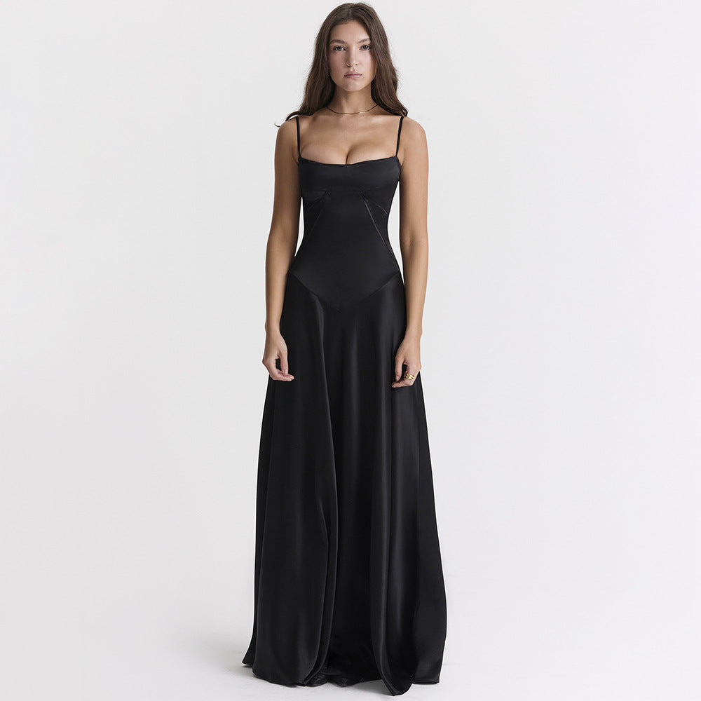 Olivia Sukienka Maxi | Satynowa, Zmysłowe Wiązanie na Wesele 6