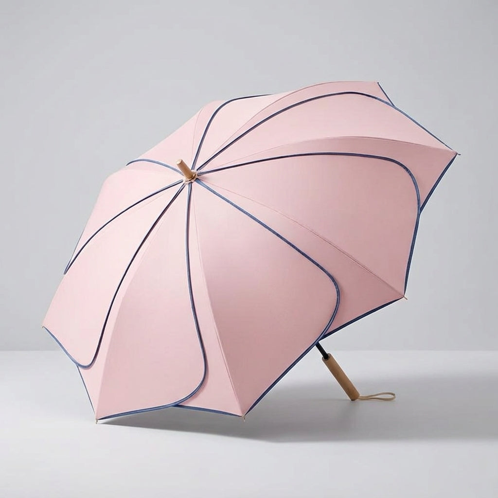 Patricia Parasol Damski | Kwiatowy Motyw, Drewniany Uchwyt, Ochrona UV 0