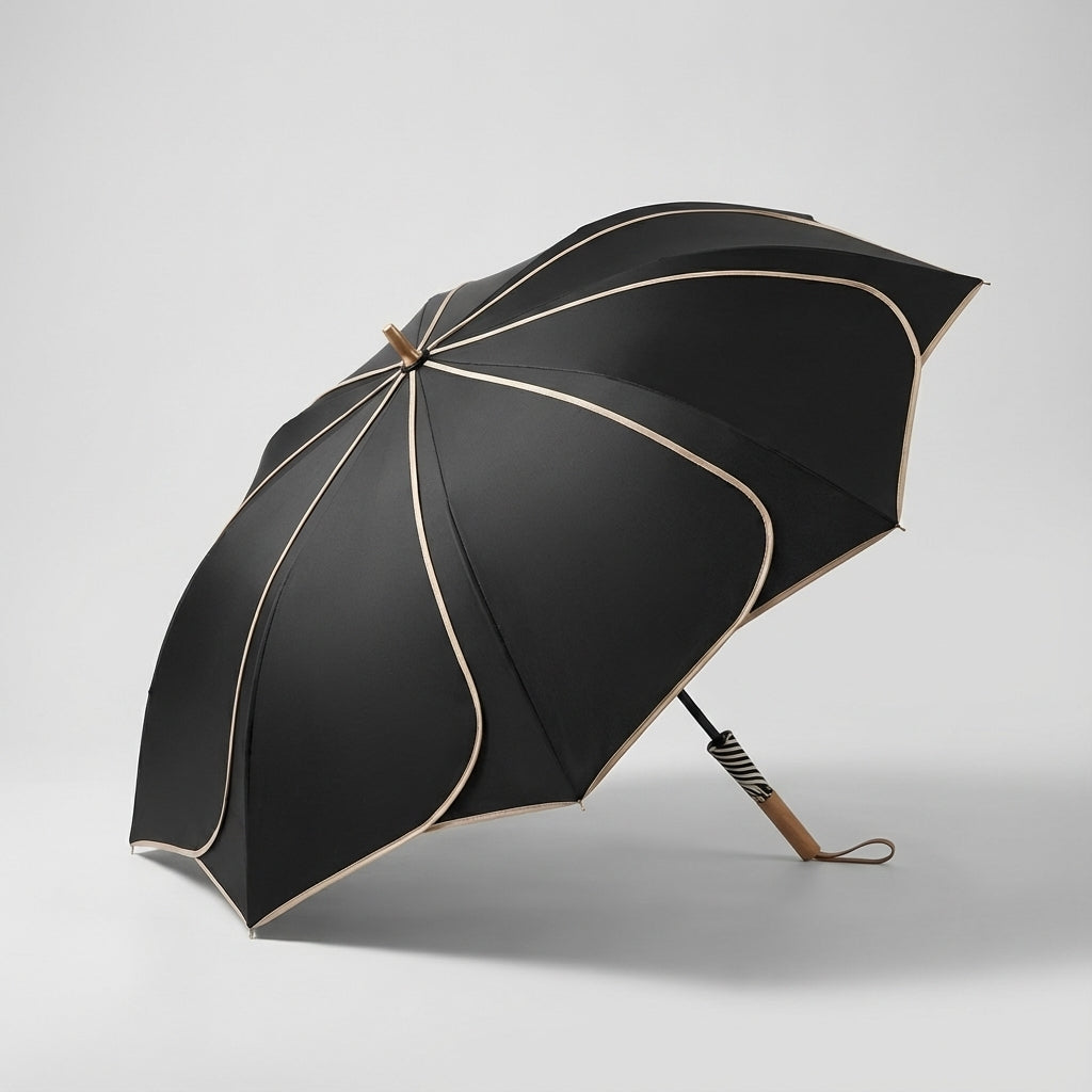 Patricia Parasol Damski | Kwiatowy Motyw, Drewniany Uchwyt, Ochrona UV 8