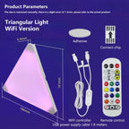 Quora Lampa LED Trójkątna | RGB, Sterowanie Wi-Fi i Bluetooth 8