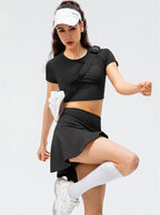 Sienna Women's Sportowa Spódnica | Wysoki Pas, Zintegrowane Spodenki 0