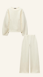 Sophie Women's Two-Piece Set | Breathable Polyester, Oversized Top and Wide Leg Pants 0