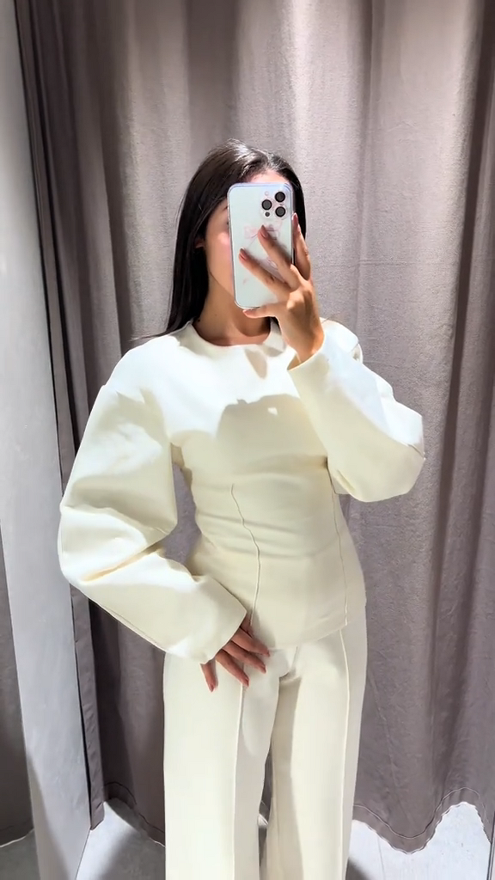 Sophie Women's Two-Piece Set | Breathable Polyester, Oversized Top and Wide Leg Pants 1