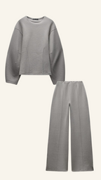 Sophie Women's Two-Piece Set | Breathable Polyester, Oversized Top and Wide Leg Pants 2