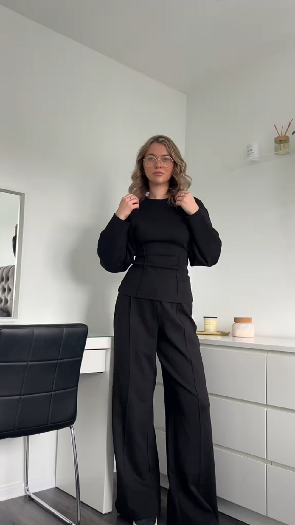 Sophie Women's Two-Piece Set | Breathable Polyester, Oversized Top and Wide Leg Pants 5