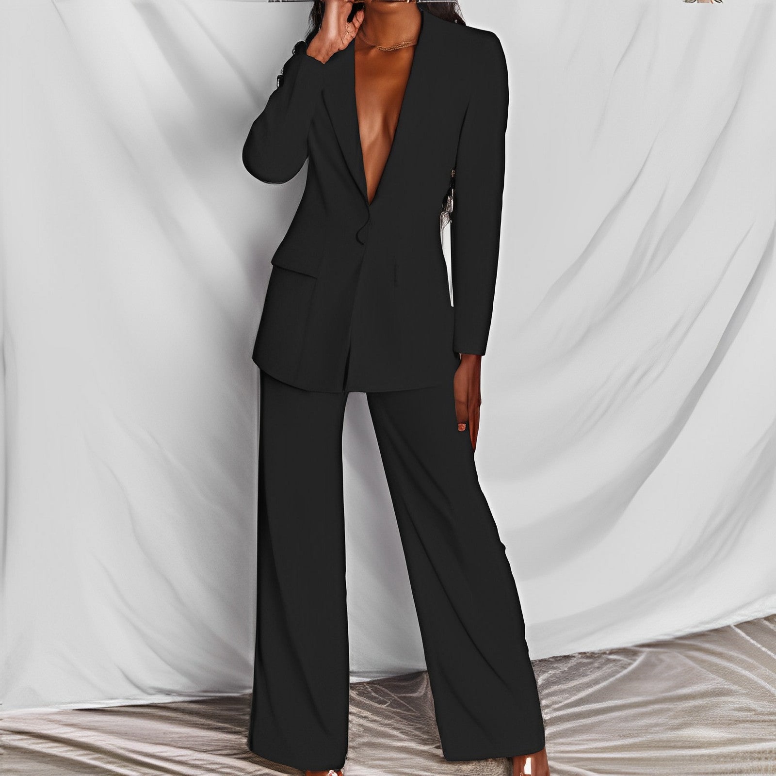 Stylowy Komplet Damski | Elegancka Marynarka i Spodnie 6