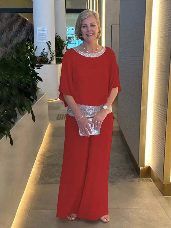 Stylowy Zestaw Dwuczęściowy | Elegancka Bluzka i Spodnie z Szerokimi Nogawkami 1