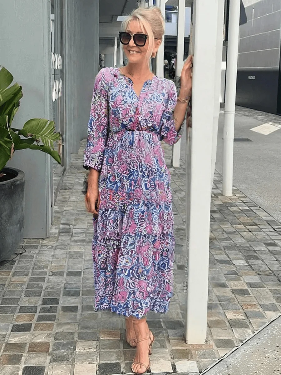 Sukienka Damska Boho | Przewiewny Kwiatowy Fason, Letnia Elegancja 2