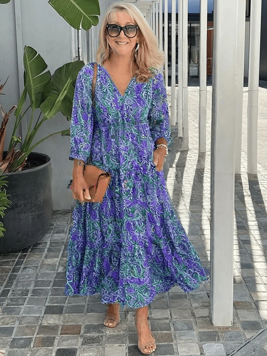 Sukienka Damska Boho | Przewiewny Kwiatowy Fason, Letnia Elegancja 4
