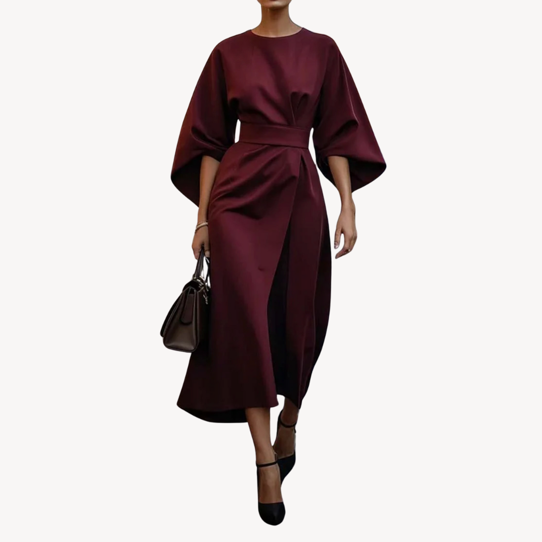 Viviana Sukienka Midi | Elegancka Tkanina, Szerokie Rękawy, Idealna Na Wesele 2