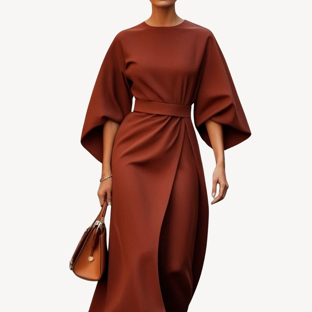 Viviana Sukienka Midi | Elegancka Tkanina, Szerokie Rękawy, Idealna Na Wesele 5