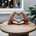 WoodLove Heart Statua | Żywica, Symbol Miłości 0