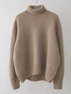 Zimowy Damski Sweter z Dzianiny z Golfem – Ciepły, Wygodny i Stylowy-Sweaters-Moda Perla-Moda Perla